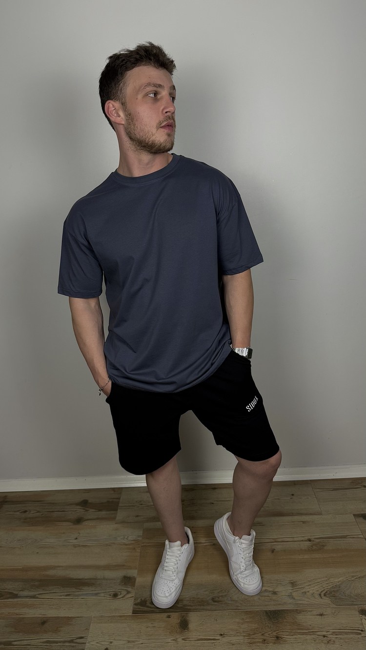 ASİMETRİK GÖZ BASKILI FÜME BOXY TİŞÖRT